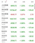 沪指收跌1.25%失守4100点 电力板块逆市走强